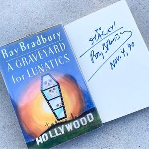 Vtg Ray Bradbury Signed 1990 Book A Graveyard For Lunatics HC/DJ Second Printing